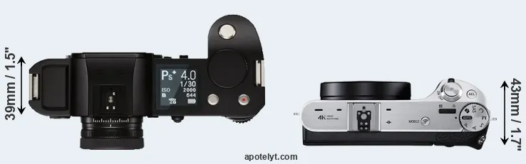 Compare Leica SL versus NX500 top