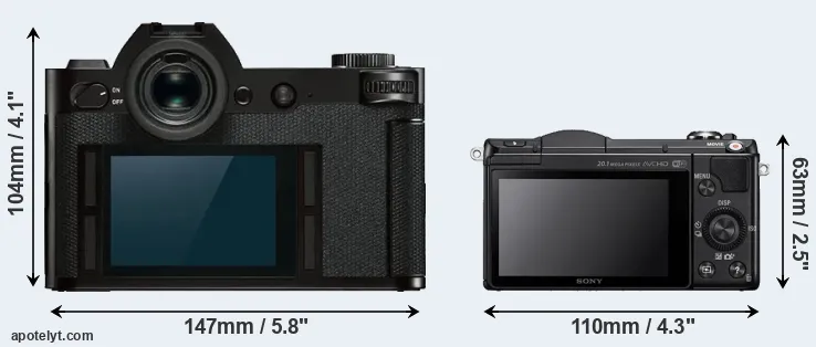 Comparison Leica SL or A5000 rear
