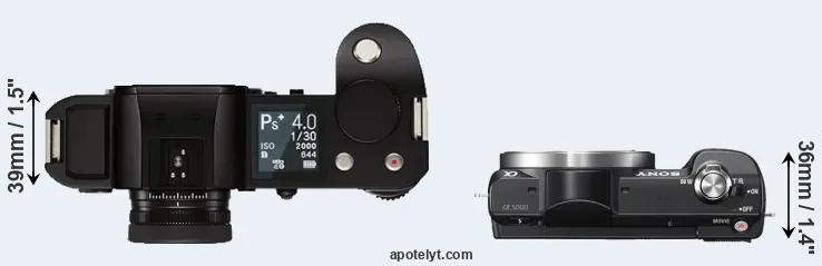 Compare Leica SL versus A5000 top