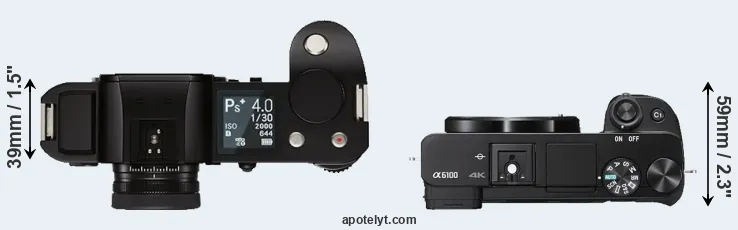 Compare Leica SL versus A6100 top