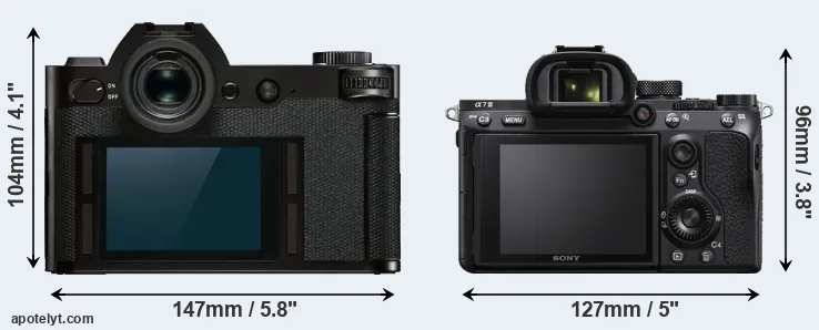 Comparison Leica SL or A7 III rear
