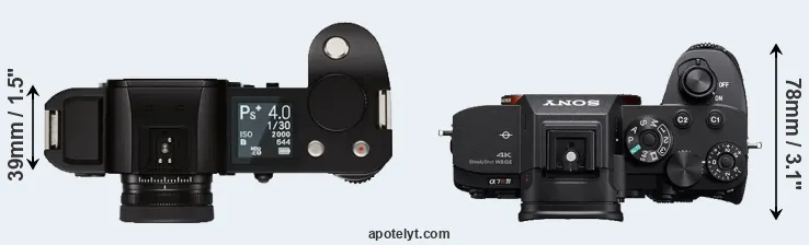 Compare Leica SL versus A7R IV top