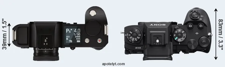 Compare Leica SL versus A9 III top