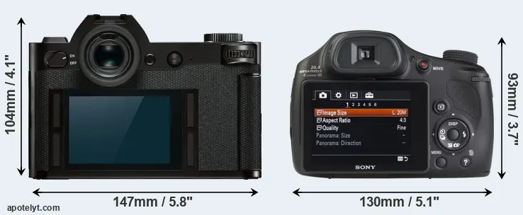 Comparison Leica SL or HX350 rear