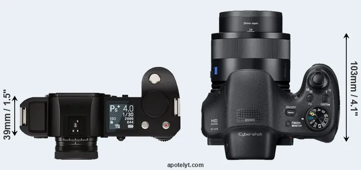 Compare Leica SL versus HX350 top