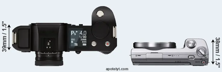 Compare Leica SL versus NEX-5 top