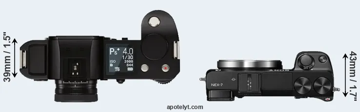 Compare Leica SL versus NEX-7 top