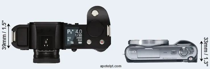 Compare Leica SL versus NEX-C3 top