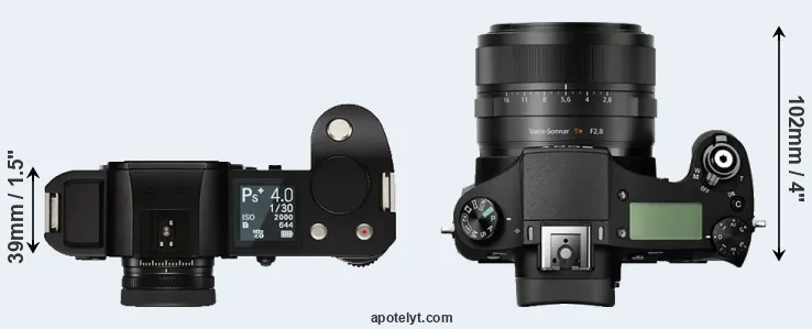 Compare Leica SL versus RX10 top