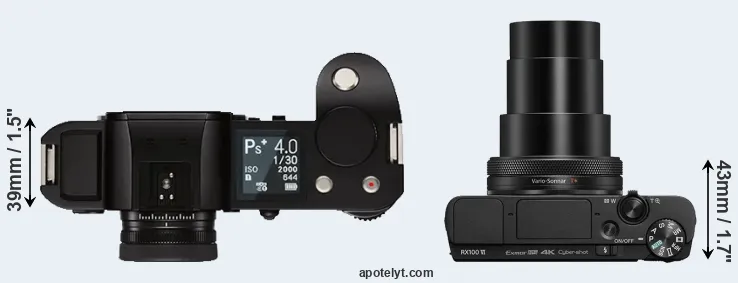 Compare Leica SL versus RX100 VI top