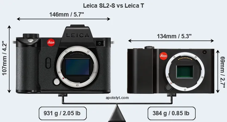 Size Leica SL2-S vs Leica T
