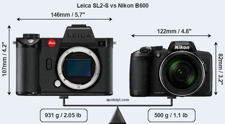 Size Leica SL2-S vs Nikon B600
