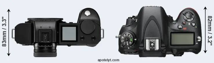 Compare Leica SL2-S versus D600 top