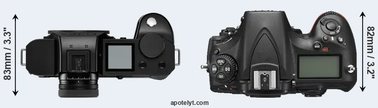 Compare Leica SL2-S versus D810 top