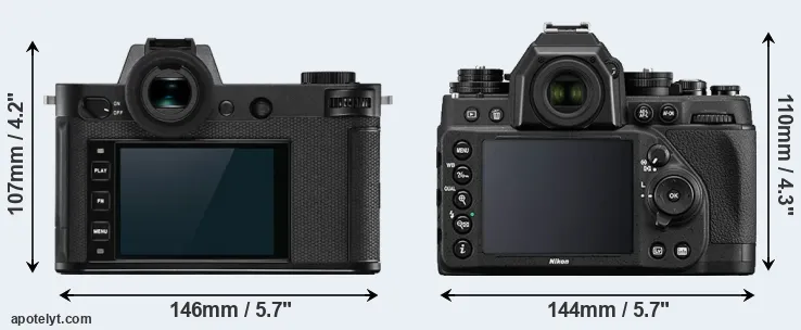 Comparison Leica SL2-S or Df rear