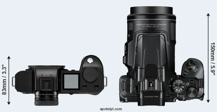 Compare Leica SL2-S versus P950 top