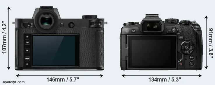 Comparison Leica SL2-S or E-M1 II rear