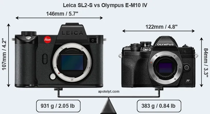 Size Leica SL2-S vs Olympus E-M10 IV