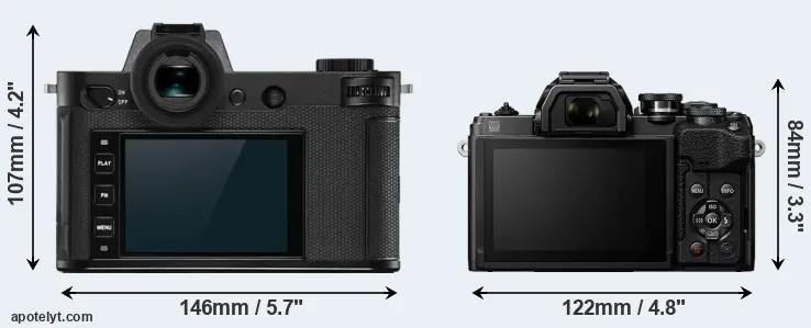 Comparison Leica SL2-S or E-M10 IV rear