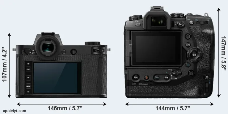 Comparison Leica SL2-S or E-M1X rear