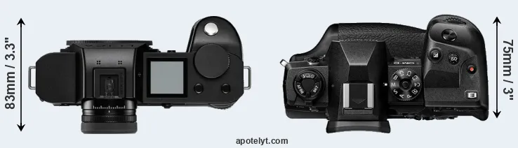 Compare Leica SL2-S versus E-M1X top