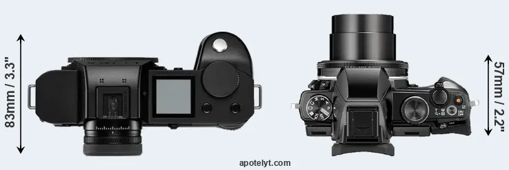 Compare Leica SL2-S versus Stylus 1 top