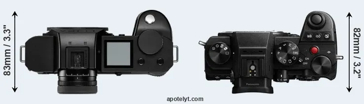 Compare Leica SL2-S versus S5 top