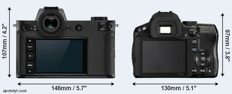 Comparison Leica SL2-S or K-30 rear
