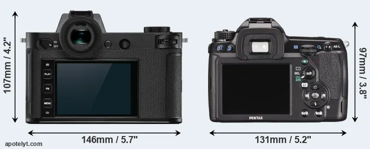 Comparison Leica SL2-S or K-5 II rear