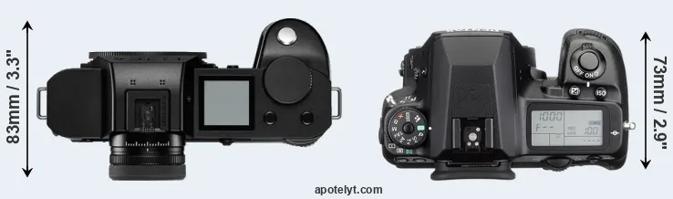 Compare Leica SL2-S versus K-5 II top