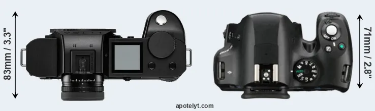 Compare Leica SL2-S versus K-500 top