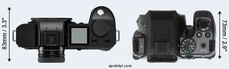 Compare Leica SL2-S versus K-S2 top