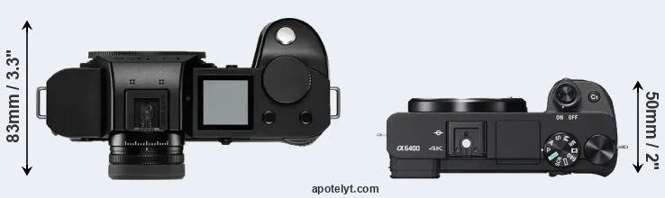 Compare Leica SL2-S versus A6400 top