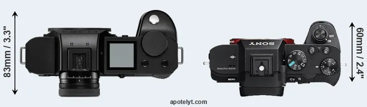 Compare Leica SL2-S versus A7 II top