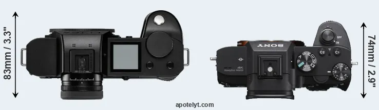 Compare Leica SL2-S versus A7 III top
