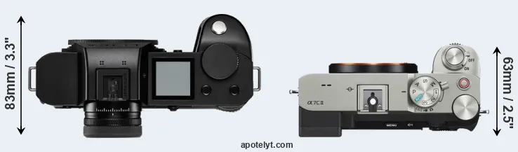 Compare Leica SL2-S versus A7C II top