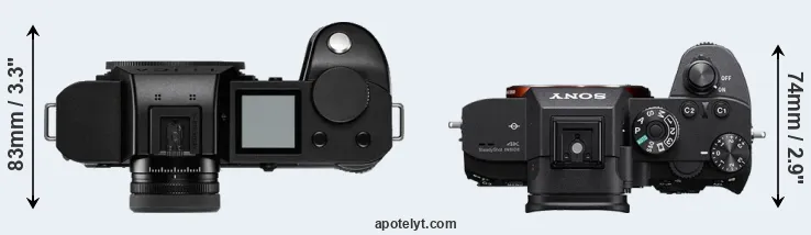 Compare Leica SL2-S versus A7R IIIA top