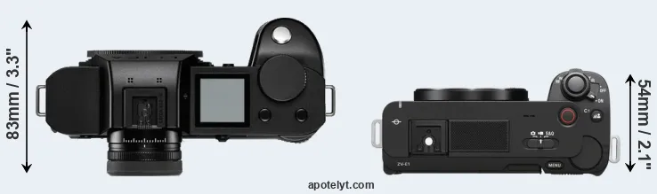 Compare Leica SL2-S versus ZV-E1 top