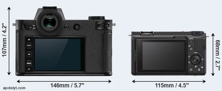 Comparison Leica SL2-S or ZV-E10 II rear