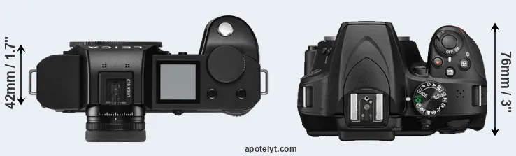 Compare Leica SL2 versus D3400 top