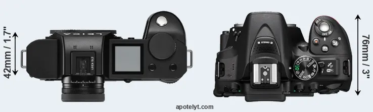 Compare Leica SL2 versus D5300 top