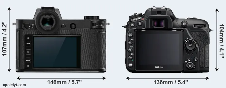 Comparison Leica SL2 or D7500 rear