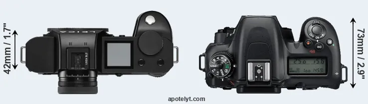 Compare Leica SL2 versus D7500 top