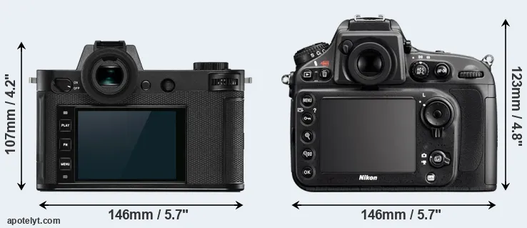 Comparison Leica SL2 or D800E rear