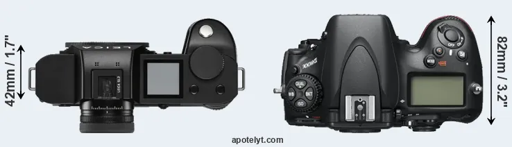 Compare Leica SL2 versus D800E top