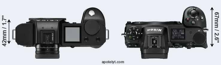 Compare Leica SL2 versus Z6 top
