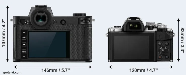 Comparison Leica SL2 or E-M10 II rear