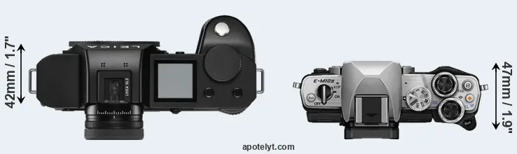 Compare Leica SL2 versus E-M10 II top