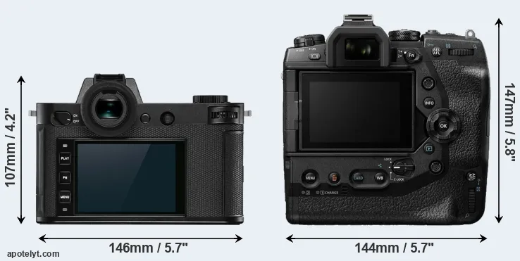 Comparison Leica SL2 or E-M1X rear