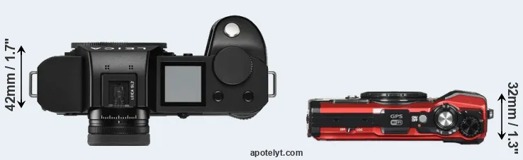 Compare Leica SL2 versus TG-5 top